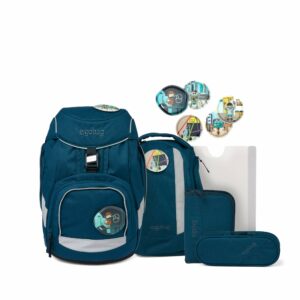 Ergobag Schulrucksack Pack Set 6tlg. Eco Hero Edition RobotBär Petrol