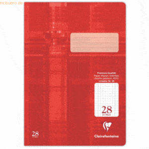 25 x Clairefontaine Schulheft A4 32 Blatt Lineatur 28 kariert mit Rand